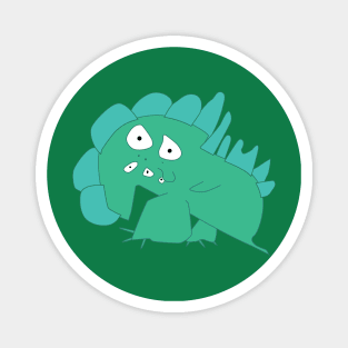 Child Art - Green Dinosaur Monster Alien Magnet